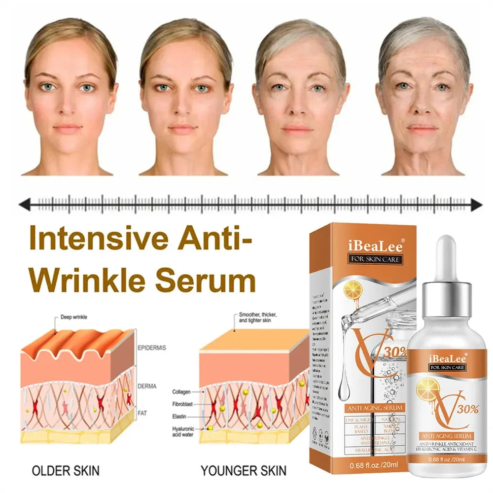 Premium 30% Vitamin C Serum For Face Anti Aging Wrinkle Facial Hyaluronic Acid Retinol Acids Boost Collagen Hydrate Skin Care by Reinvent Yourself