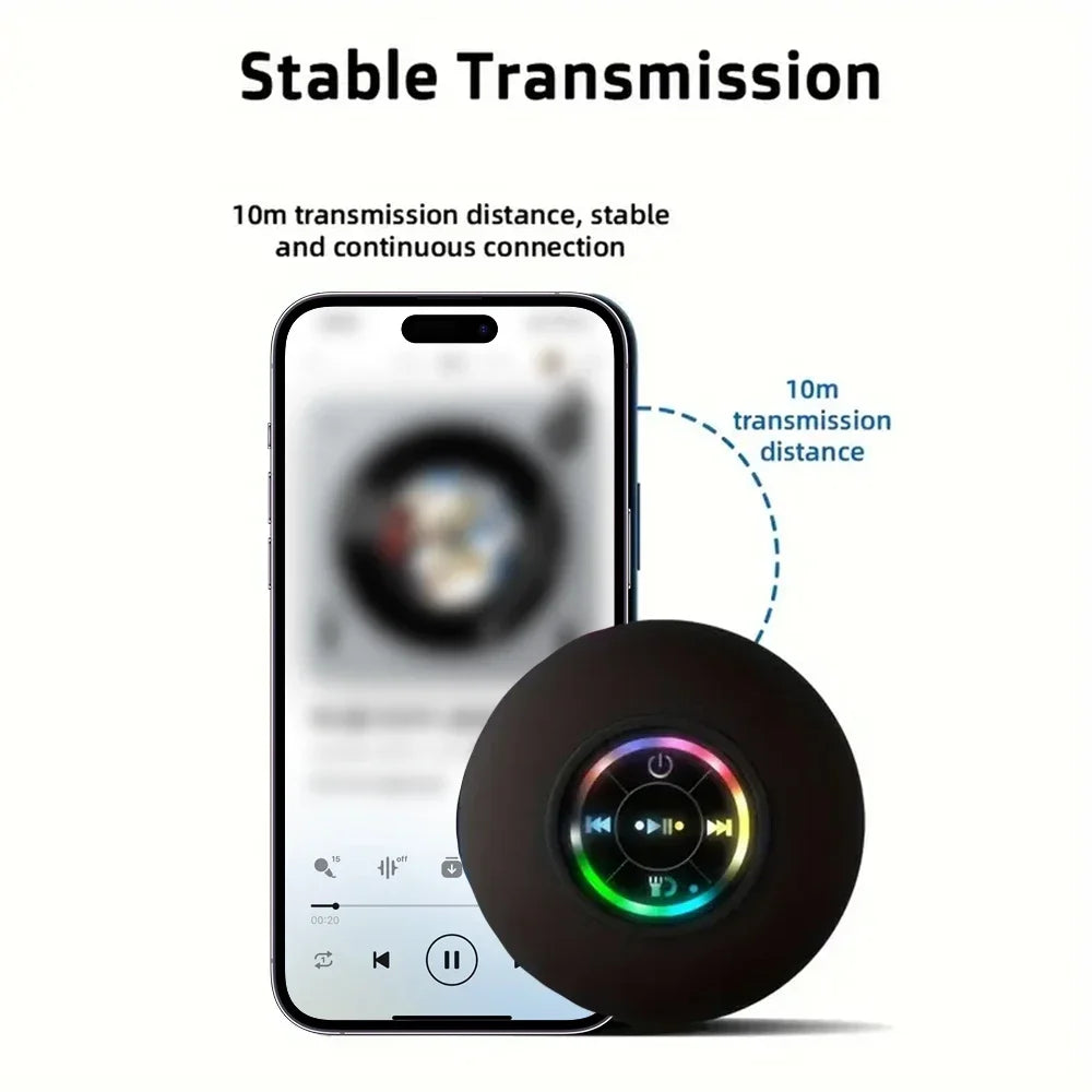 Portable Wireless Bluetooth Speaker LED IPX4 Waterproof Loudspeaker Outdoor Bathroom Large Suction Cup Mini Stereo Sound Box by Reinvent Yourself