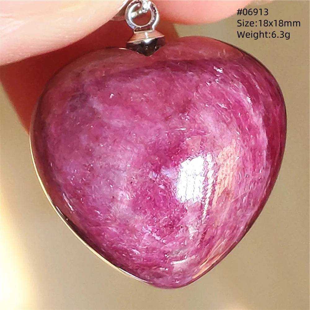 Natural Red Ruby Pendant Jewelry Love Heart Watermelon Ruby Zoisite Necklace Women Men 925 Sterling Silver AAAAA by Reinvent Yourself