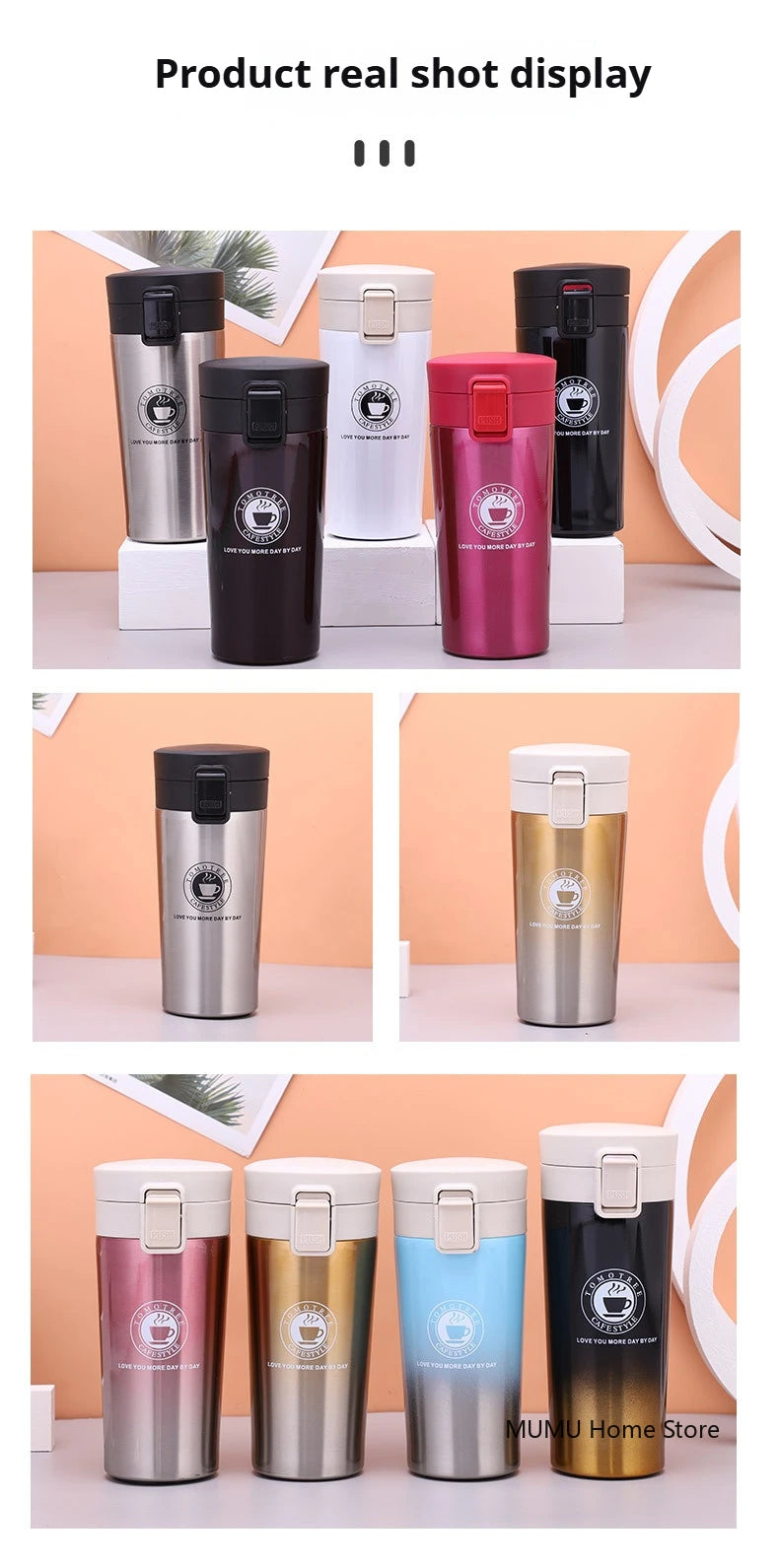 380ML/510ML Thermal Mug Double-layer Stainless Steel Coffee Cup Tea Vacuum Flask Thermos Water Bottle Leak-proof Thermos Mug by Reinvent Yourself
