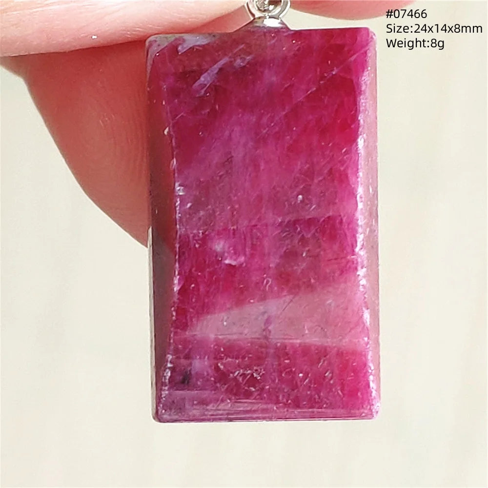 Natural Red Ruby Pendant Jewelry Love Heart Watermelon Ruby Zoisite Necklace Women Men 925 Sterling Silver AAAAA by Reinvent Yourself