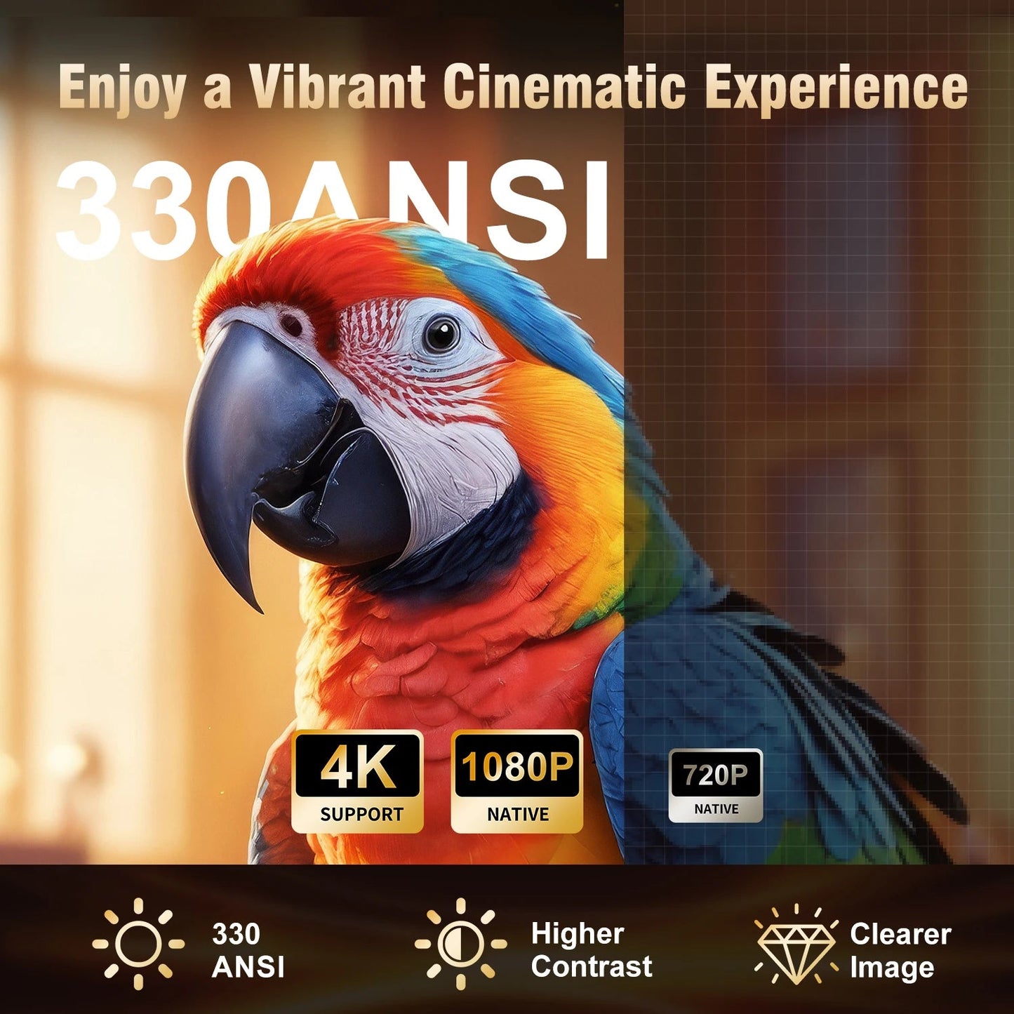 Magcubic HY310 Auto Focus Projector 1080P Native 4K 330ANSI Android 11 WiFi6 BT5.4 Mini Outdoor Movie Projector with Air Mouse by Reinvent Yourself