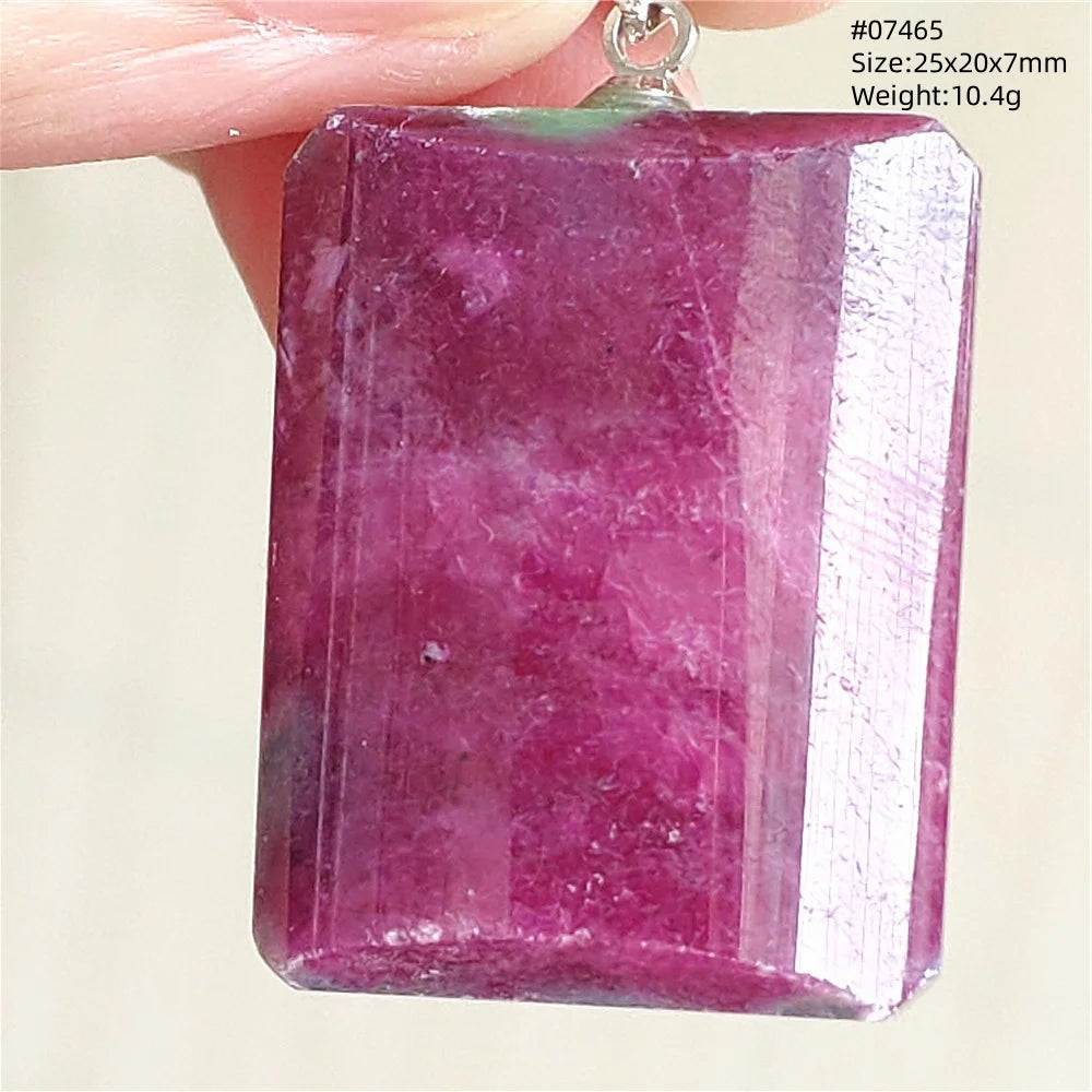 Natural Red Ruby Pendant Jewelry Love Heart Watermelon Ruby Zoisite Necklace Women Men 925 Sterling Silver AAAAA by Reinvent Yourself