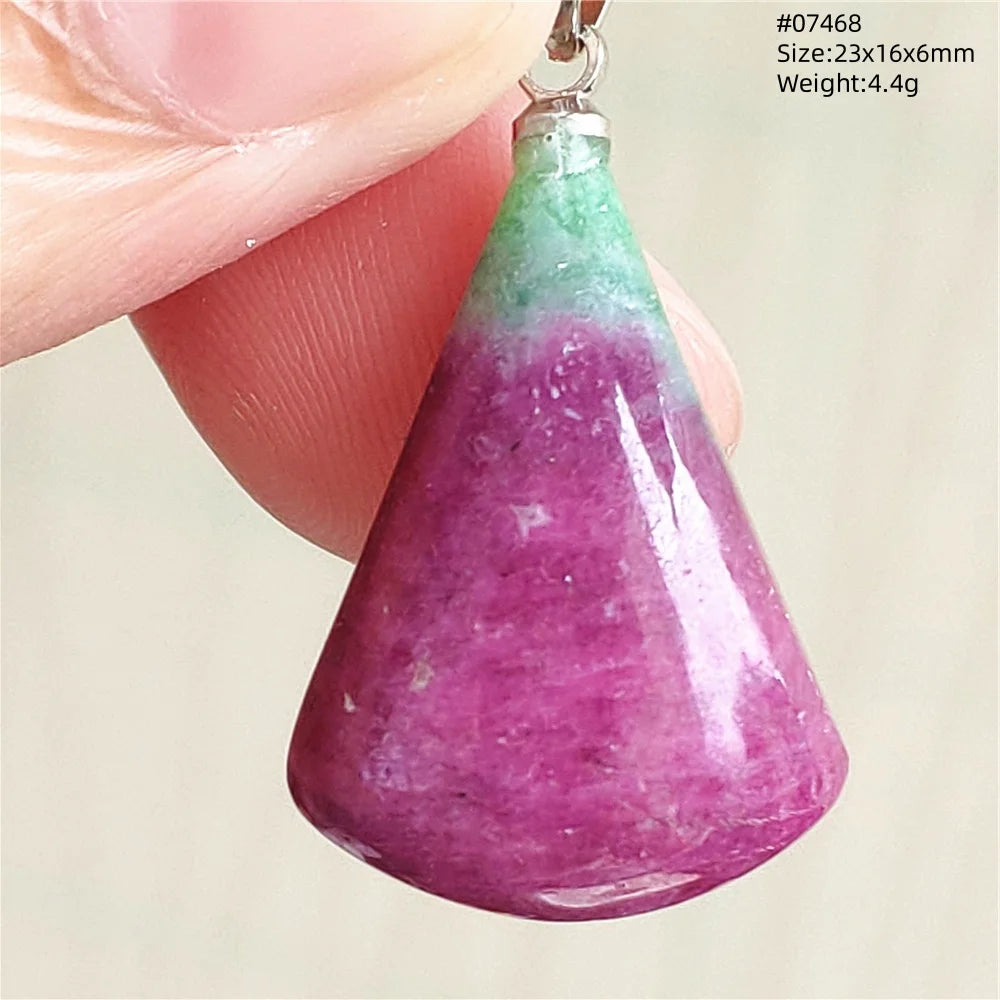 Natural Red Ruby Pendant Jewelry Love Heart Watermelon Ruby Zoisite Necklace Women Men 925 Sterling Silver AAAAA by Reinvent Yourself