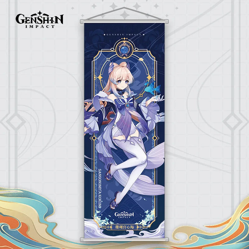 Xiao Yelan Kazuha Hutao Genshin Impact Scroll Canvas Wall Hanging Painting Home Decor Anime Poster Wall Art Room Decoration by Reinvent Yourself