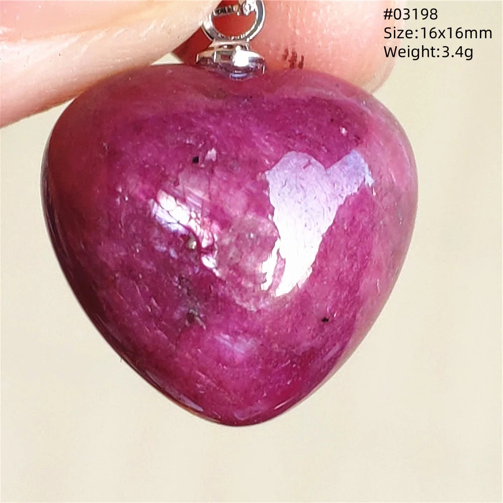 Natural Red Ruby Pendant Jewelry Love Heart Watermelon Ruby Zoisite Necklace Women Men 925 Sterling Silver AAAAA by Reinvent Yourself