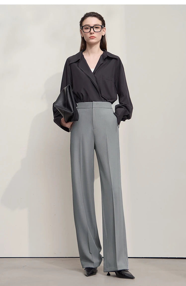 AMII Minimalist Women's Pants 2025 Autumn Solid Elegant Office Lady Simple Trousers Casual Loose Pants Woman Clothing 12553003 by Reinvent Yourself