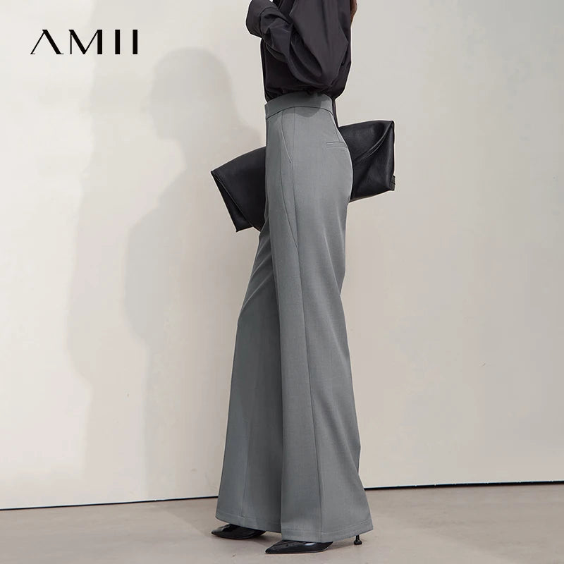 AMII Minimalist Women's Pants 2025 Autumn Solid Elegant Office Lady Simple Trousers Casual Loose Pants Woman Clothing 12553003 by Reinvent Yourself