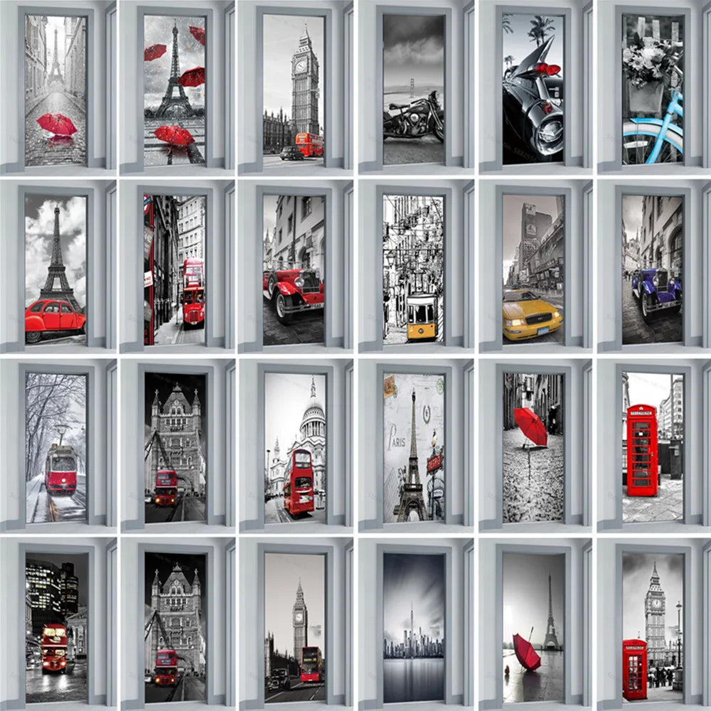 Scenery Door Stickers Wallpaper For Self-adhesive 3d Entrance Bathroom Sticker Room Decor Wall Photo Posters Vinyl On The Closet by Reinvent Yourself