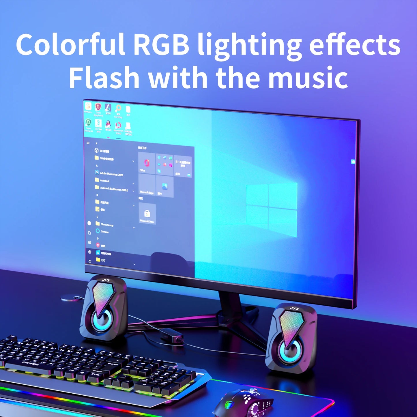 USB Computer Speaker System with USB Subwoofer Mode, USB Low-Frequency Bass, USB Audio Output, and USB Operation—Compatible with Smartphones, Tablets, Laptops, and Game Consoles—Plug-And-Play Setup, Suitable for Pc and Si by Reinvent Yourself