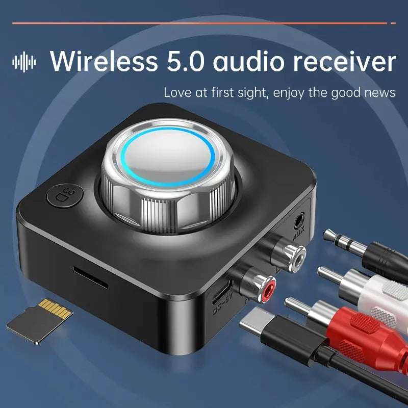Bluetooth 5.0 Audio Receiver 3D Stereo Music Wireless Adapter TF Card RCA 3.5mm 3.5 AUX Jack For Car Speaker Amplifier Headphone by Reinvent Yourself