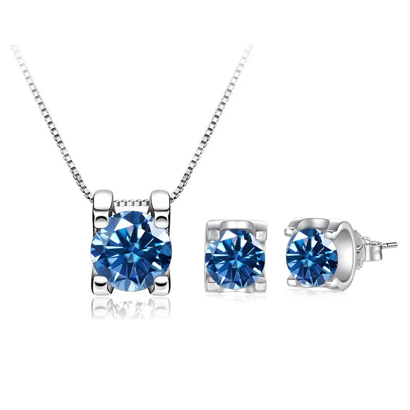 JoyceJelly 3ct D Clolor Real Moissanite Jewelry Sets Women's Sterling Silver 925 Earrings Necklace For Women Bridal Set Gifts by Reinvent Yourself