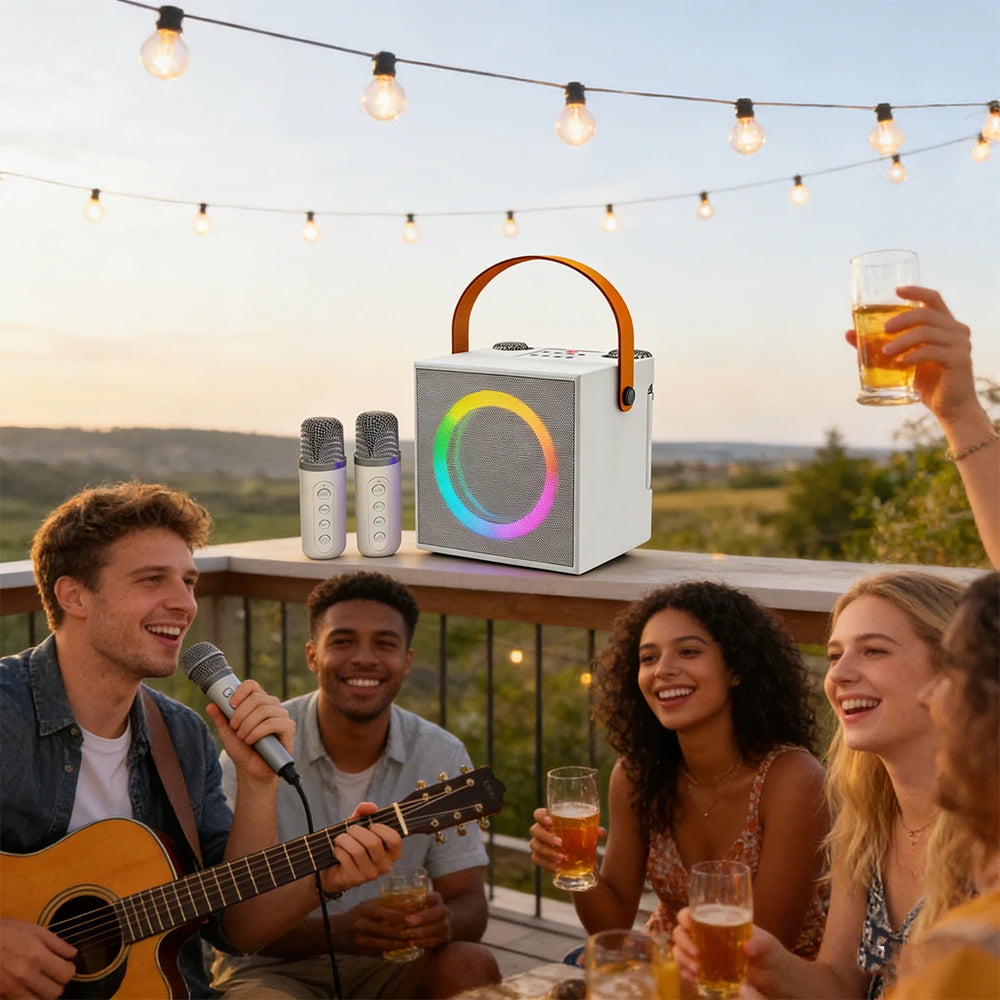 High-quality desktop computer speakers, perfect for outdoor karaoke, live streaming, and Bluetooth audio, all-in-one microphone by Reinvent Yourself