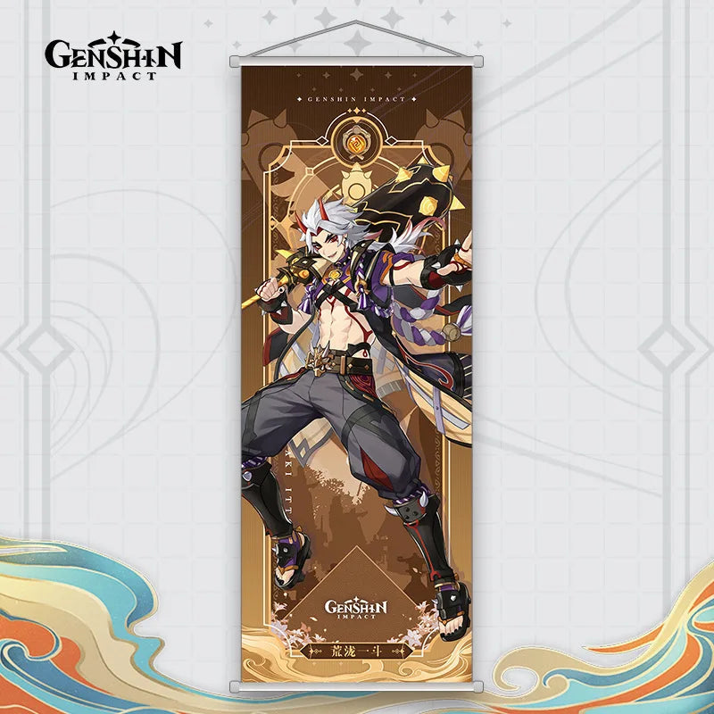 Xiao Yelan Kazuha Hutao Genshin Impact Scroll Canvas Wall Hanging Painting Home Decor Anime Poster Wall Art Room Decoration by Reinvent Yourself