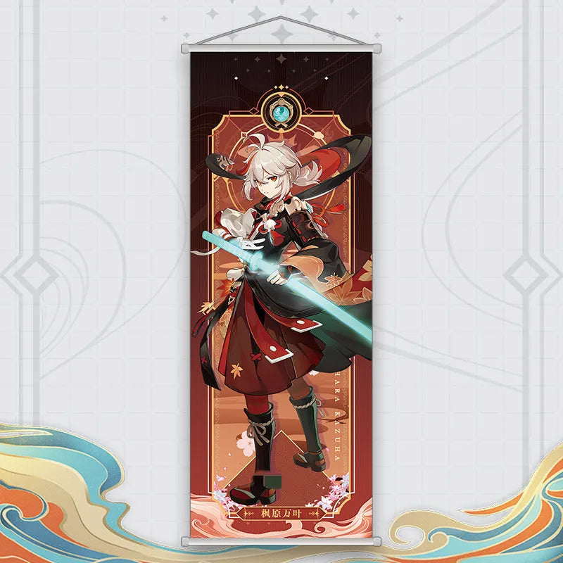 Xiao Yelan Kazuha Hutao Genshin Impact Scroll Canvas Wall Hanging Painting Home Decor Anime Poster Wall Art Room Decoration by Reinvent Yourself