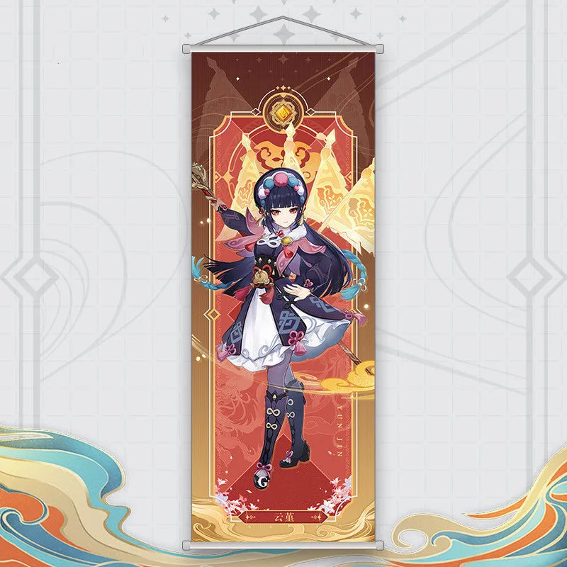 Xiao Yelan Kazuha Hutao Genshin Impact Scroll Canvas Wall Hanging Painting Home Decor Anime Poster Wall Art Room Decoration by Reinvent Yourself