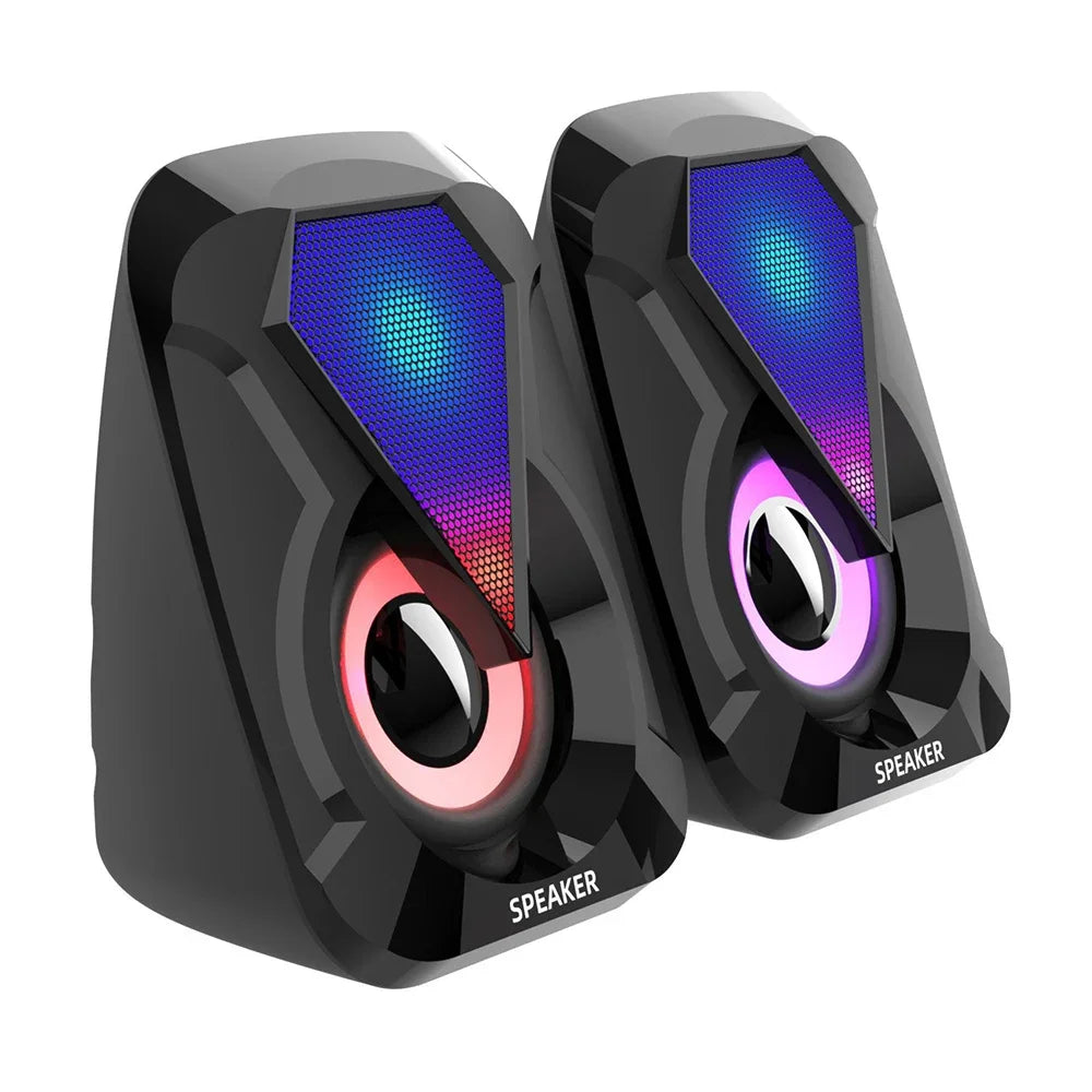 Computer Speakers For PC Desktop Smartphone Laptop with Subwoofer LED Colorful Lighting Home Theater System USB Wired SoundBox by Reinvent Yourself