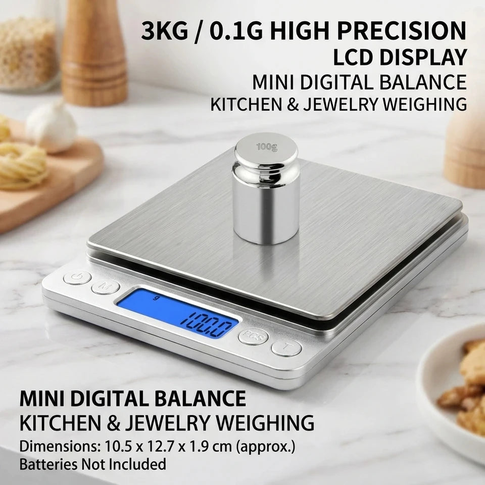 3KG High-Precision Electronic Kitchen Scale Gram Scale for Baking And Household Use Small Traditional Style Weighing Device by Reinvent Yourself