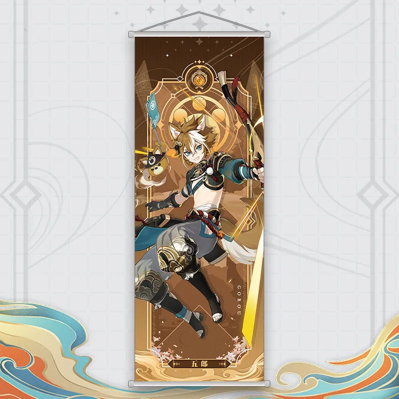 Xiao Yelan Kazuha Hutao Genshin Impact Scroll Canvas Wall Hanging Painting Home Decor Anime Poster Wall Art Room Decoration by Reinvent Yourself