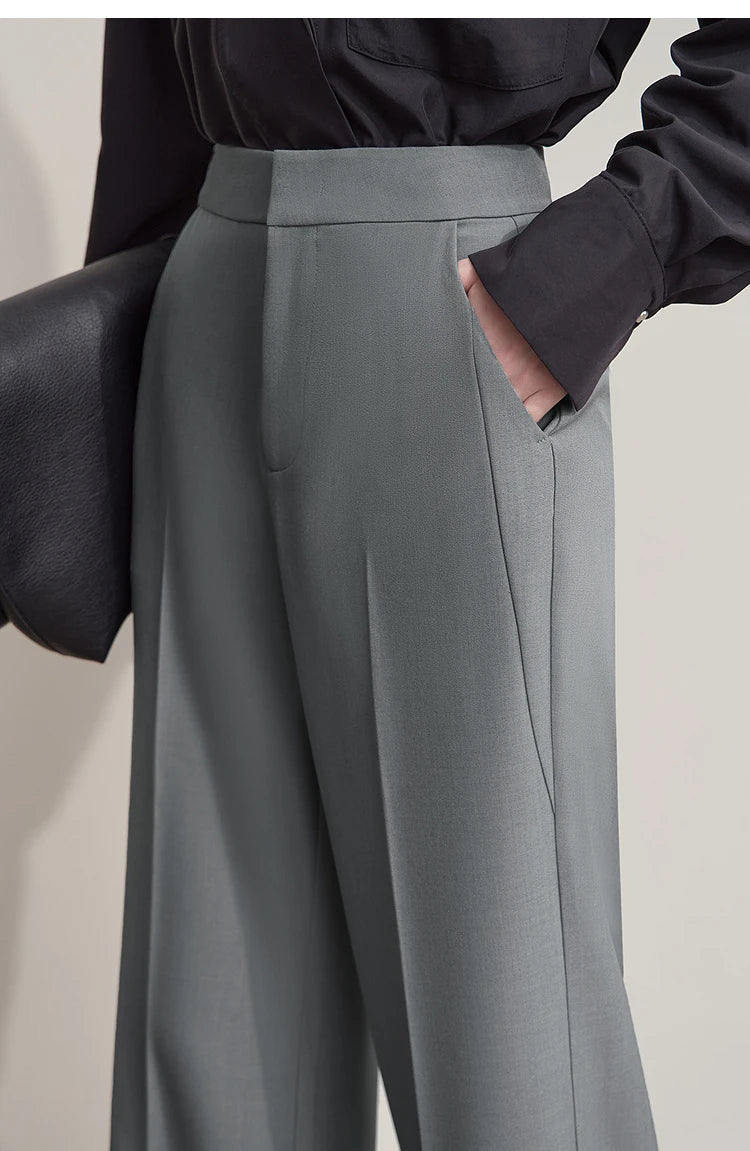 AMII Minimalist Women's Pants 2025 Autumn Solid Elegant Office Lady Simple Trousers Casual Loose Pants Woman Clothing 12553003 by Reinvent Yourself