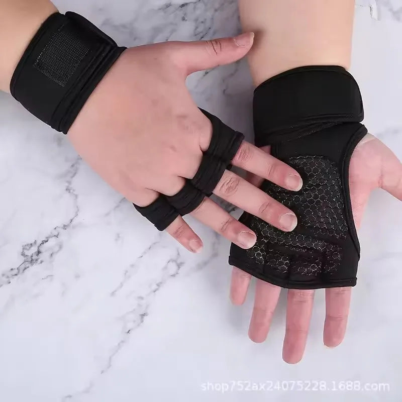 Fitness Men Women Gloves Gym Weightlifting Half Finger Wrist-Protecting Gloves Training Dumbbells Anti-Callus Anti Slip Gloves by Reinvent Yourself
