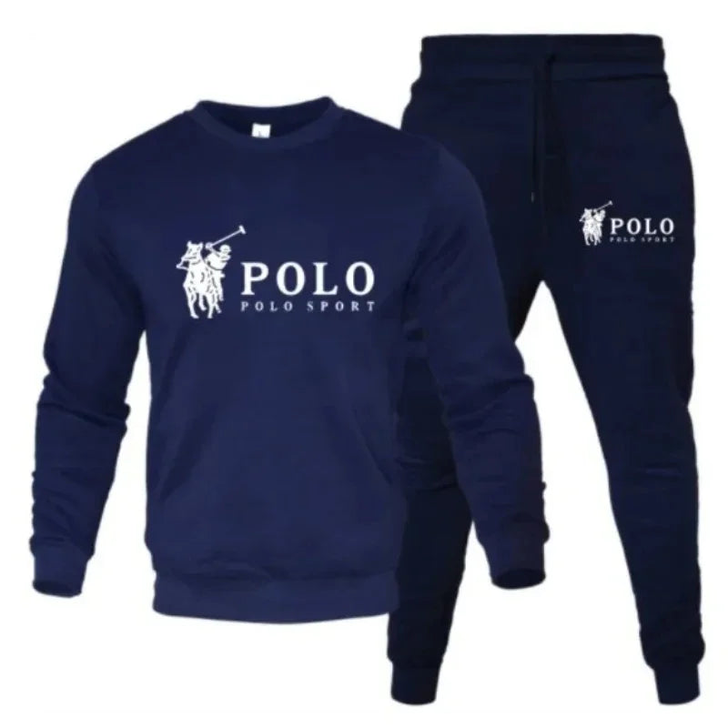 A two-piece set of men's round-neck pullover and jogging pants for autumn and winter fashion fitness outdoor casual sportswear by Reinvent Yourself