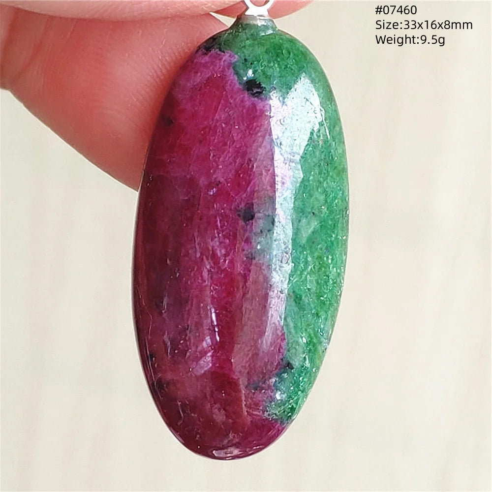 Natural Red Ruby Pendant Jewelry Love Heart Watermelon Ruby Zoisite Necklace Women Men 925 Sterling Silver AAAAA by Reinvent Yourself