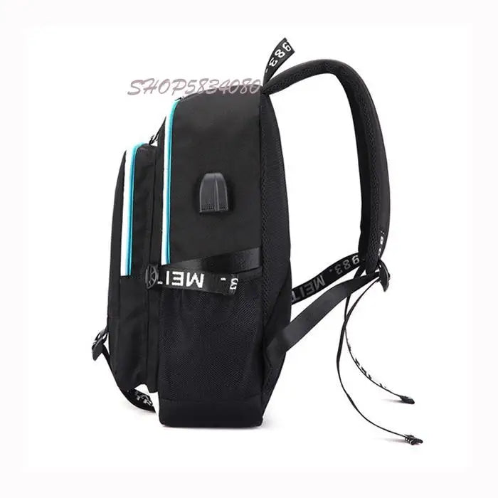 2022 Customize Your Logo Image School Bags Luminous Backpack Laptop Bag USB Charging Bookbag Teen Girls Backpacks Women Rucksack