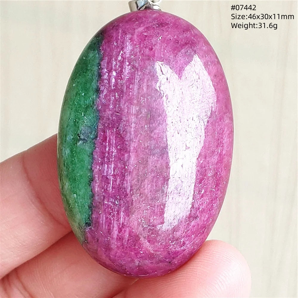 Natural Red Ruby Pendant Jewelry Love Heart Watermelon Ruby Zoisite Necklace Women Men 925 Sterling Silver AAAAA by Reinvent Yourself