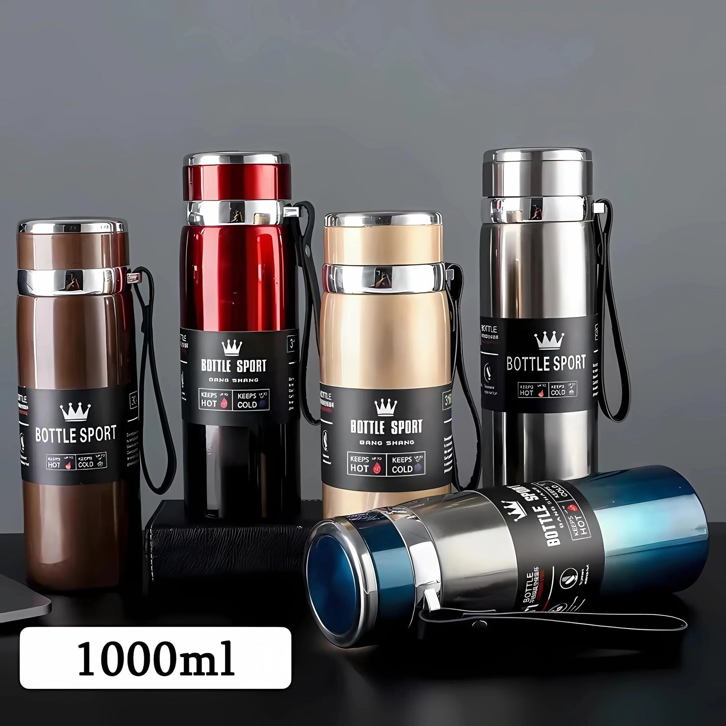 1L Thermal Water Bottle Keep Cold and Hot Water Bottle Thermos for Water Tea Coffee Vacuum Flasks Stainless Steel Thermos Bottle by Reinvent Yourself