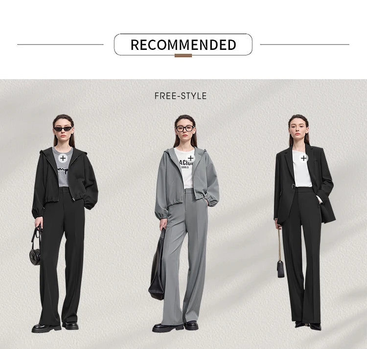 AMII Minimalist Women's Pants 2025 Autumn Solid Elegant Office Lady Simple Trousers Casual Loose Pants Woman Clothing 12553003 by Reinvent Yourself