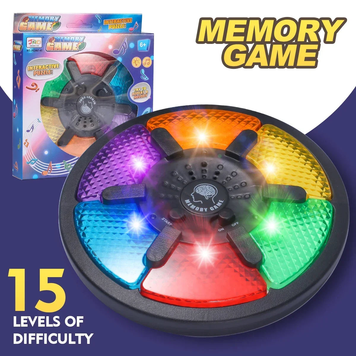 Memory Game Machine Handheld Electronic Memory Game with Light and Sound Puzzles Creative Interactive Game Toys Memory Training by Reinvent Yourself