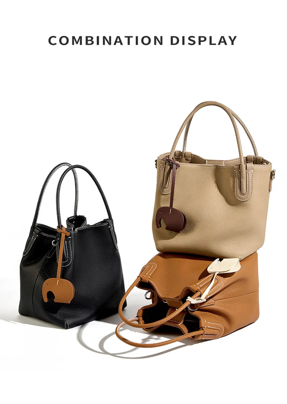 Genuine Leather Women Bucket Bag Luxury Designer Handbags High Quality Cowhide Women's Shoulder Bags Fashion Crossbody Bag by Reinvent Yourself