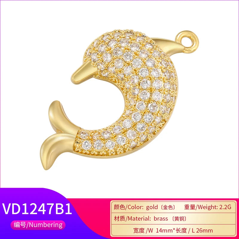 ZHUKOU whale charms for jewelry making crown pendants for handmade jewelry making supplies accessories wholesale VD1247 by Reinvent Yourself