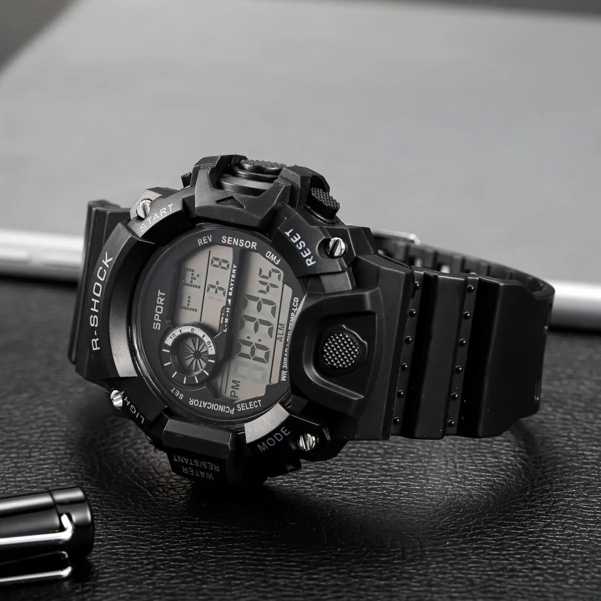 Fashion Men's Watch Sports Electronic Wristwatch Large dial Multifunctional Waterproof Luminous Alarm Kids Male's Military Watch by Reinvent Yourself