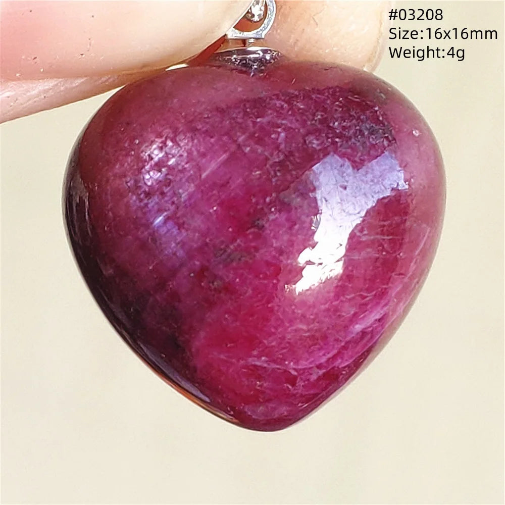 Natural Red Ruby Pendant Jewelry Love Heart Watermelon Ruby Zoisite Necklace Women Men 925 Sterling Silver AAAAA by Reinvent Yourself