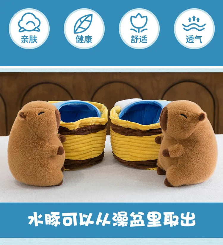 Take a Shower Capybara Plush Toy Stuffed Animals Pillow Hugging Toy Creative Trick Home Decor Play House for Kids Birthday Gifts by Reinvent Yourself