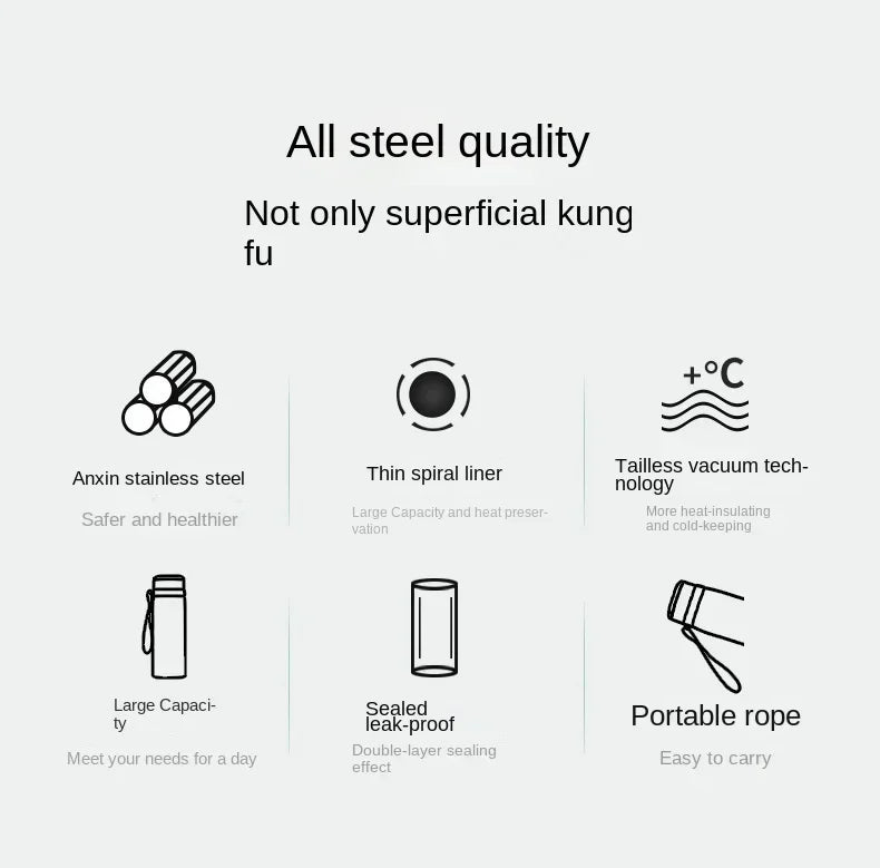 1L Thermal Water Bottle Keep Cold and Hot Water Bottle Thermos for Water Tea Coffee Vacuum Flasks Stainless Steel Thermos Bottle by Reinvent Yourself