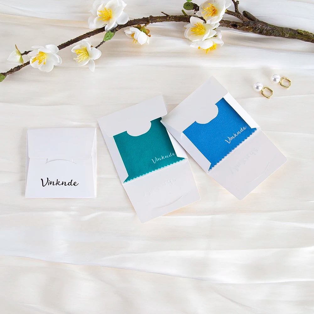 DIY Personalized Polishing Cloths Custom Jewelry Earrings Cleaning Cloth With Logo 8x8cm White Black Paper Individually packaged by Reinvent Yourself