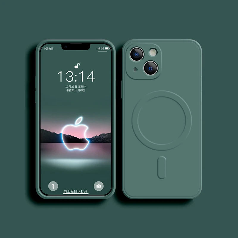 For Magsafe Magnetic Wireless Charge Case For iPhone 14 13 12 11 15 Pro Max Mini XR X S 7 8 Plus Soft Liquid Silicone Back Cover by Reinvent Yourself