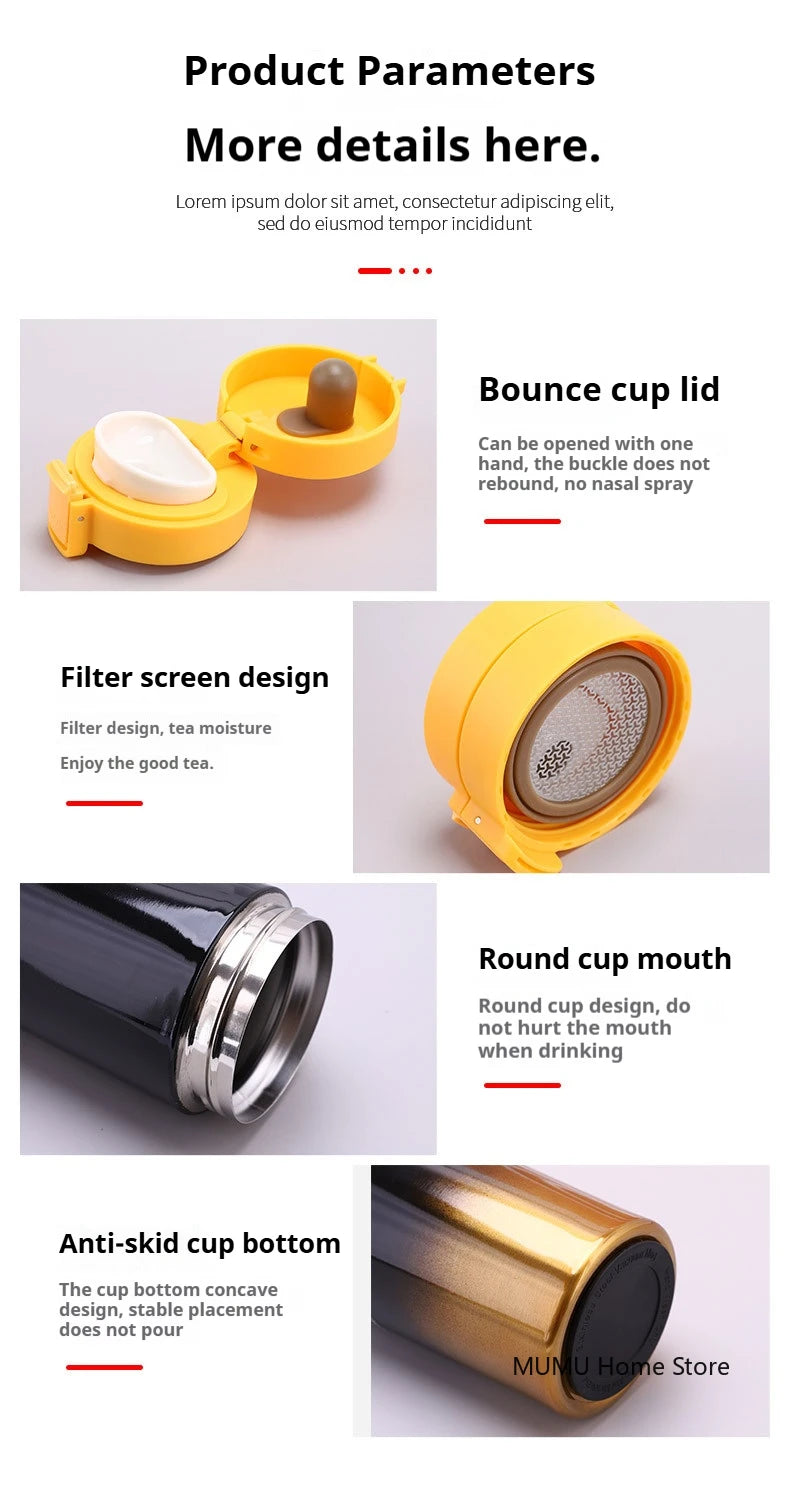 380ML/510ML Thermal Mug Double-layer Stainless Steel Coffee Cup Tea Vacuum Flask Thermos Water Bottle Leak-proof Thermos Mug by Reinvent Yourself