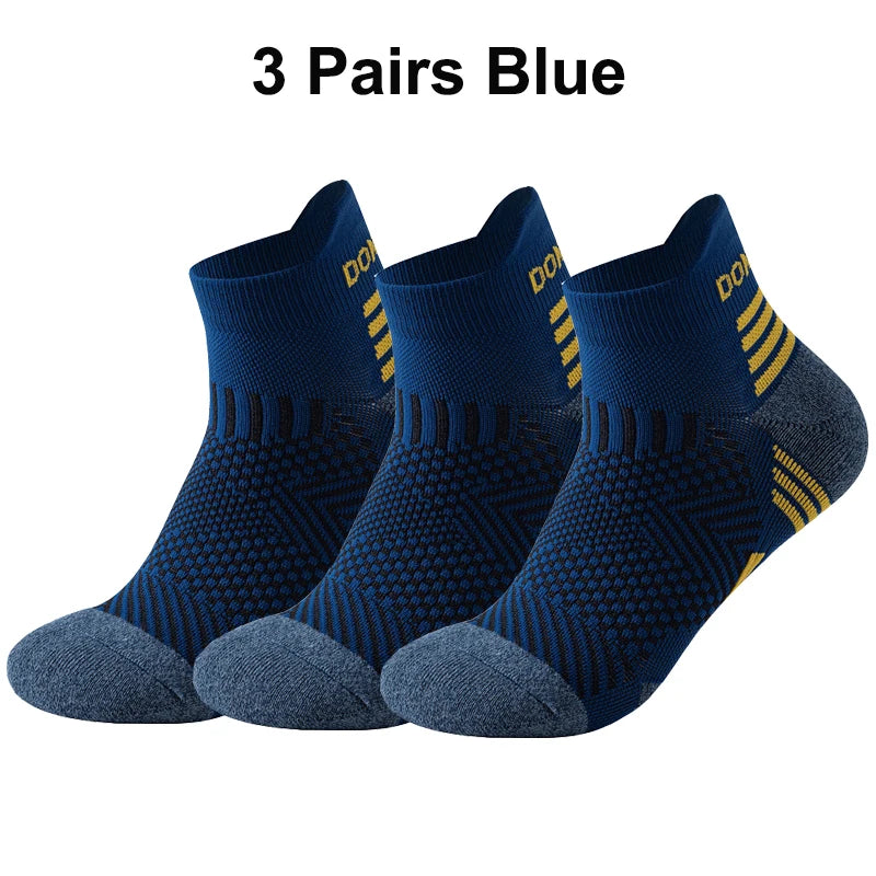 3 Pairs Marathon Socks Men Women Professional Sport Ankle Running Socks Thickened Cushioned Tube Low Cut Fitness Short Sock Mesh by Reinvent Yourself