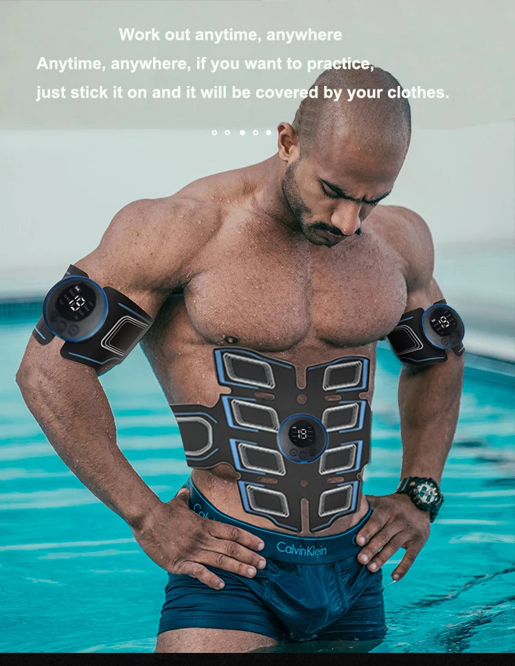USB Rechargeable Muscle Massager Portable Muscle Trainer Abdominal Muscle Shaping Belt Exercise Fitness Massager Relax Fatigue by Reinvent Yourself
