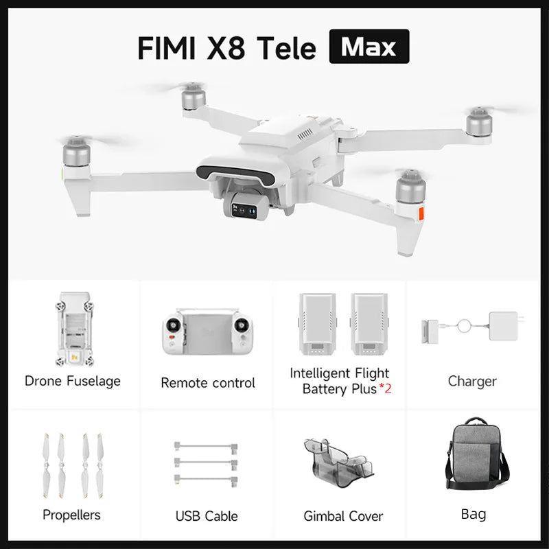 FIMI X8 TELE MAX Drone 4K Professional HDR 48MP 3-Axis Gimbal Camera Drone Professional GPS 20KM RC Quadcopter 2025 New Arrivals by Reinvent Yourself