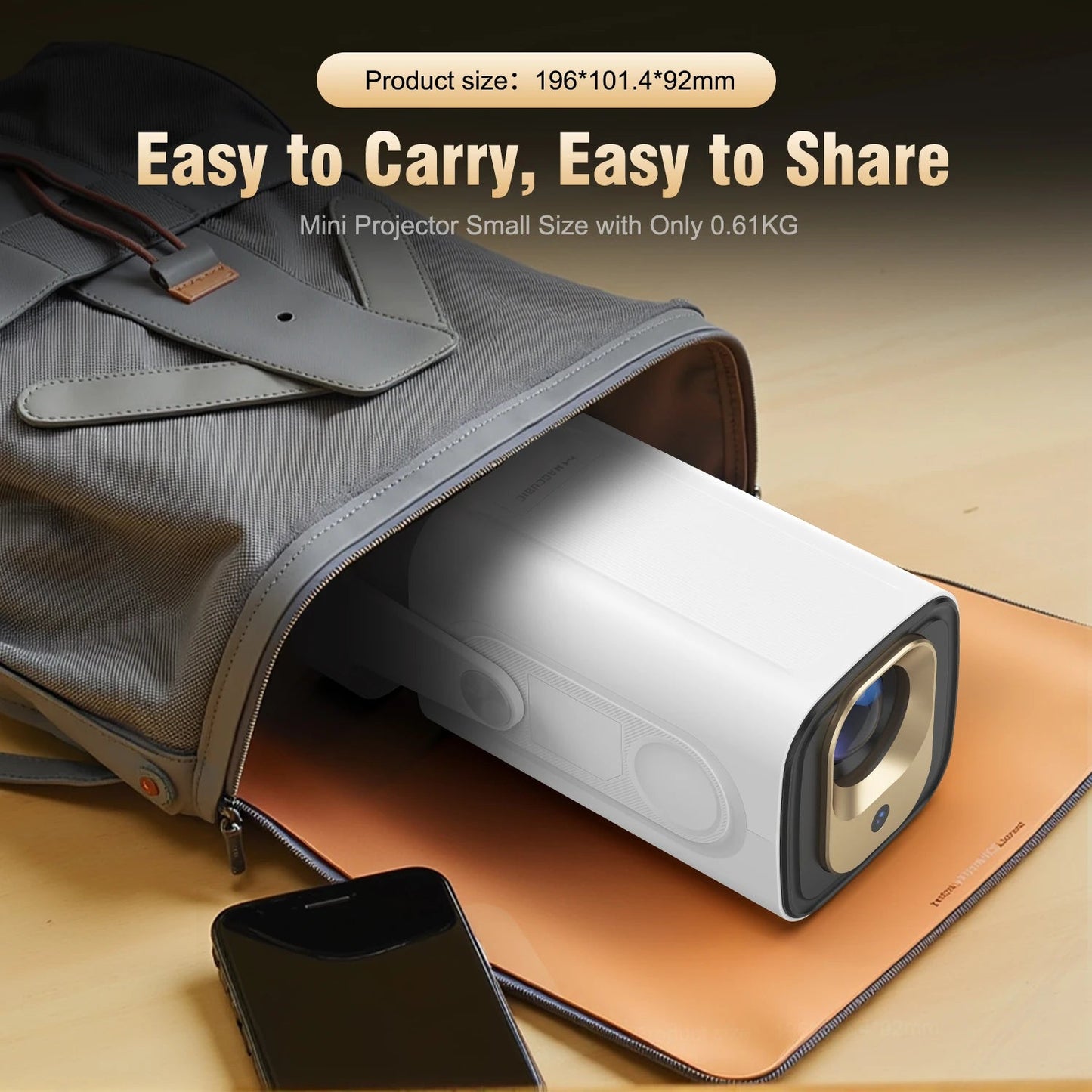 Magcubic HY310 Auto Focus Projector 1080P Native 4K 330ANSI Android 11 WiFi6 BT5.4 Mini Outdoor Movie Projector with Air Mouse by Reinvent Yourself