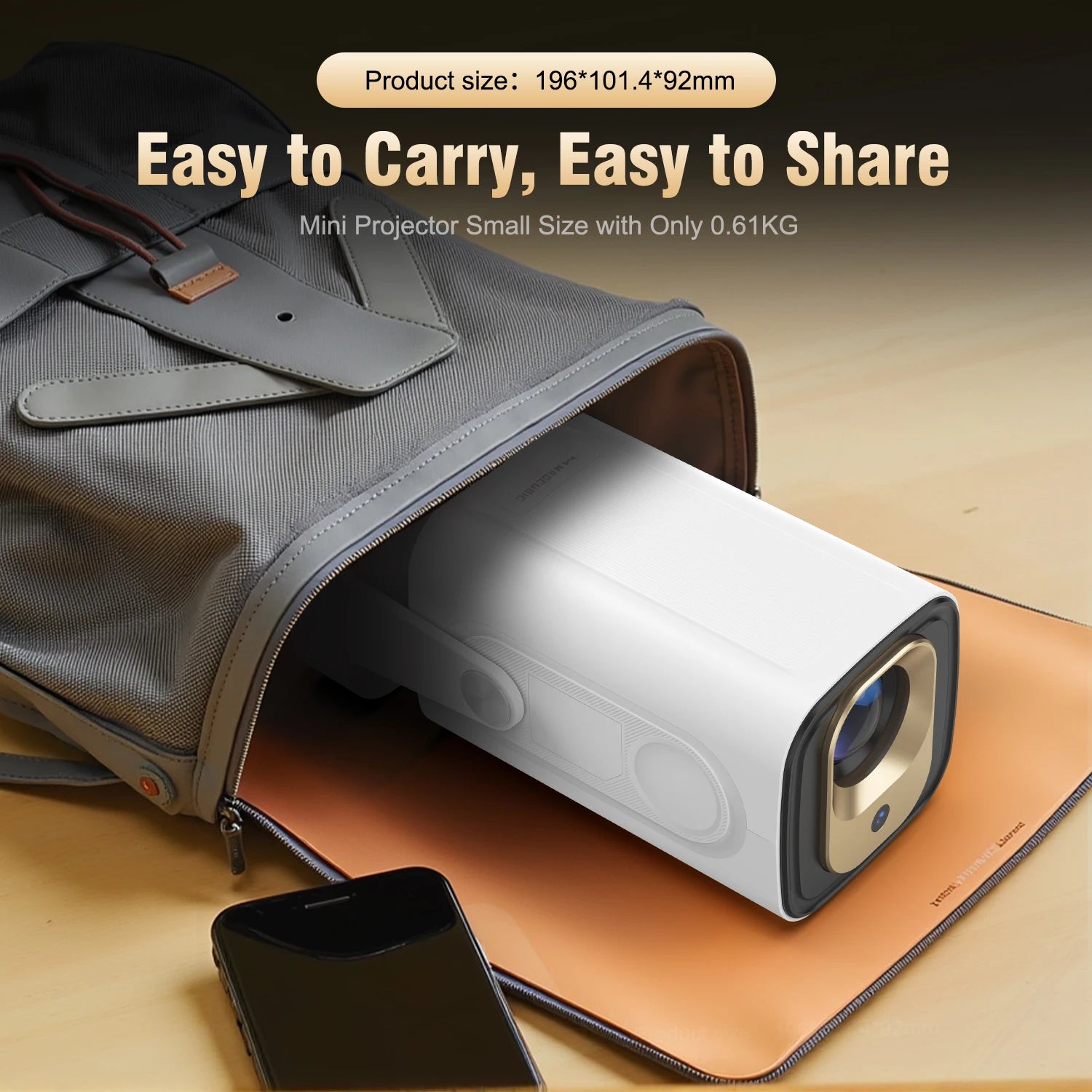 Magcubic HY310 Auto Focus Projector 1080P Native 4K 330ANSI Android 11 WiFi6 BT5.4 Mini Outdoor Movie Projector with Air Mouse by Reinvent Yourself