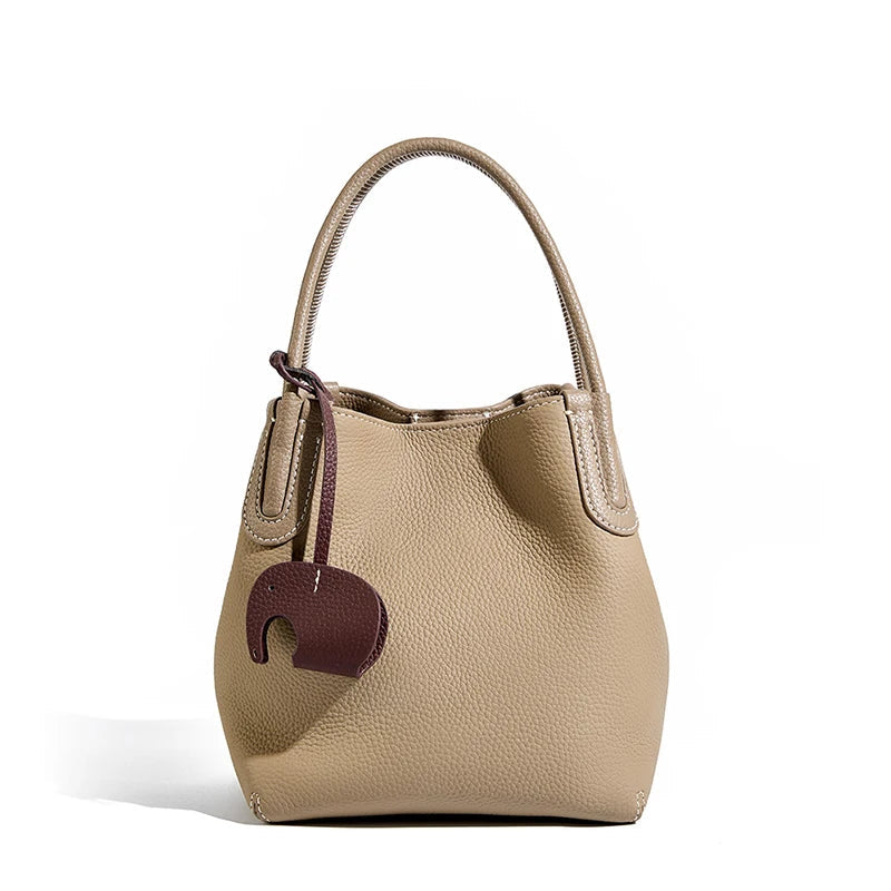 Genuine Leather Women Bucket Bag Luxury Designer Handbags High Quality Cowhide Women's Shoulder Bags Fashion Crossbody Bag by Reinvent Yourself