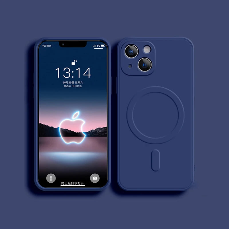 For Magsafe Magnetic Wireless Charge Case For iPhone 14 13 12 11 15 Pro Max Mini XR X S 7 8 Plus Soft Liquid Silicone Back Cover by Reinvent Yourself