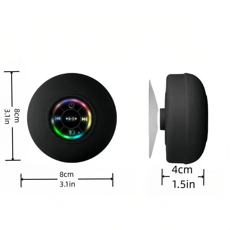 Loudspeaker Bluetooth Speaker Mini Shower Subwoofer Waterproof Handsfree With Suction Cup Mic For Bathroom Pool Beach Car Phone by Reinvent Yourself