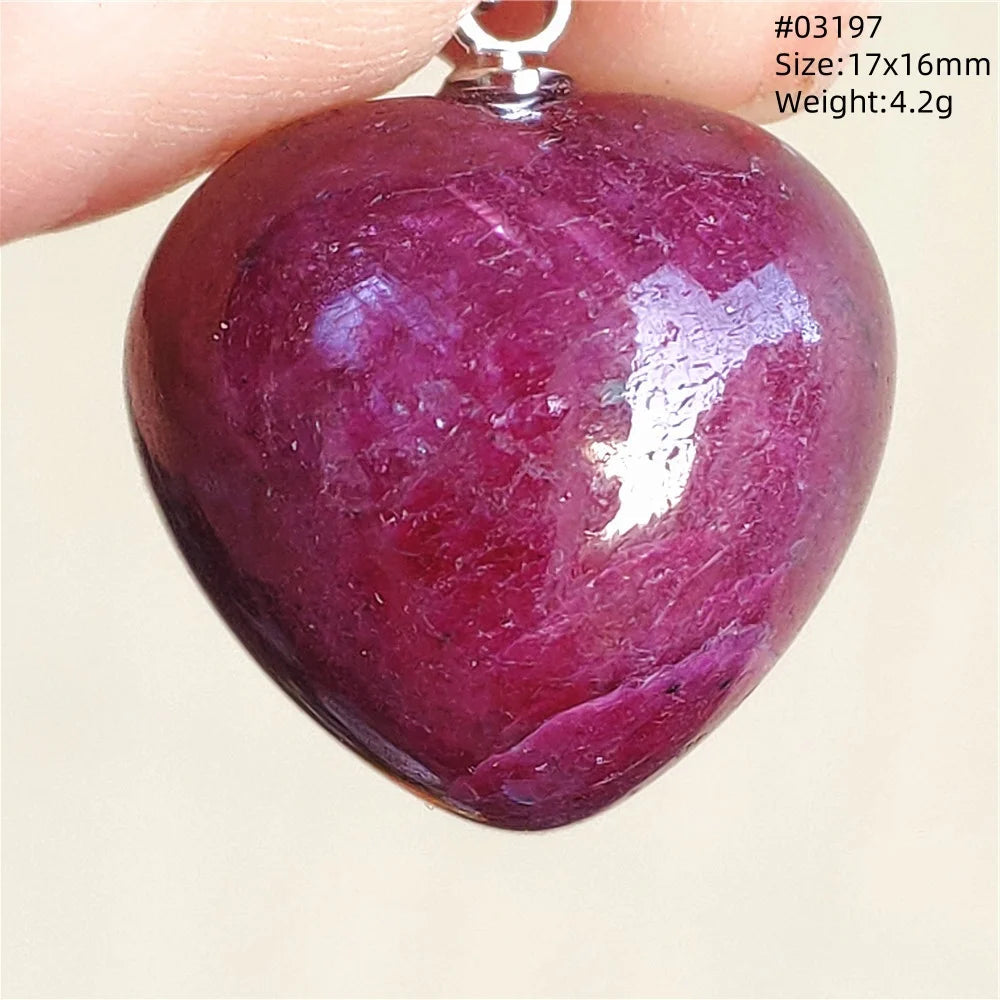 Natural Red Ruby Pendant Jewelry Love Heart Watermelon Ruby Zoisite Necklace Women Men 925 Sterling Silver AAAAA by Reinvent Yourself